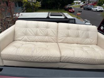 Used- White Leather Couch