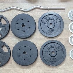 Gym weights. Dumbbells. Barbell.