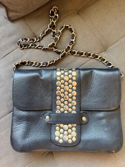 Authentic Hammitt Black Leather Studded Chain Shoulder Bag