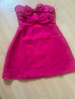Brand new Chouchou Pink Sweetheart Strapless Bow Mini Dress Back Zip Size XS-S