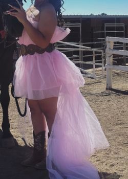 Pink Pre-Quince Photoshoot Dress
