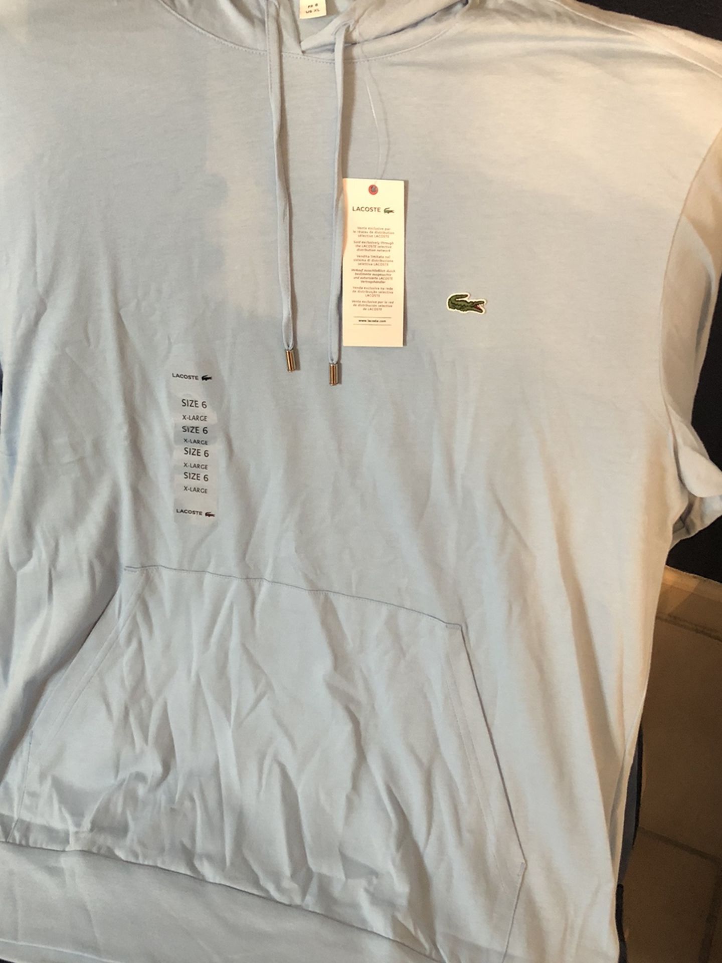 Lacoste Hoodie Shirt XL Men New 45$ Blue Nike Gucci