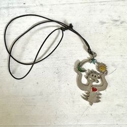 Sun Moon And Stars Silver Tone Pendant Necklace 