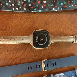 Fitbit Versa 2  With Charger, Dongle, And Many Bands. Thumbnail