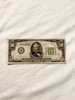 1934 $50 federal bank reserve  note