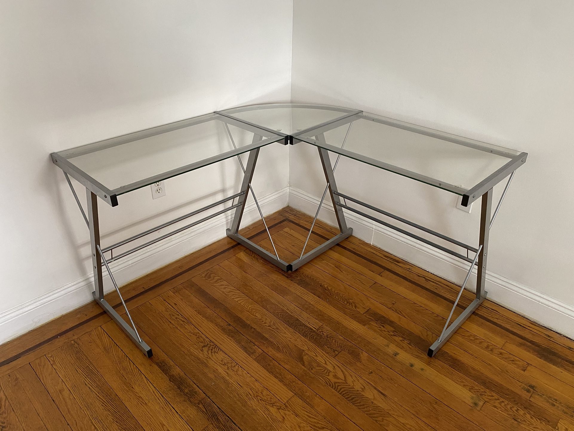 Glass L Shaped Desk