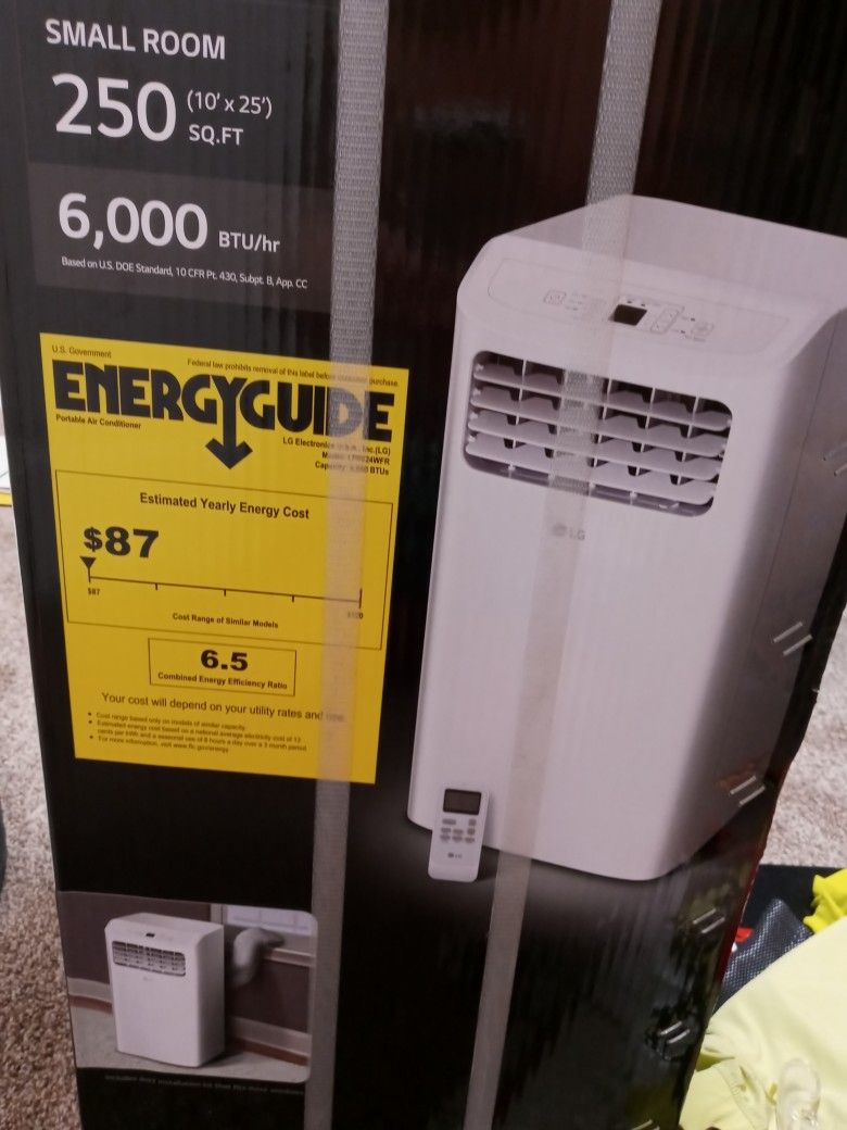 LG Portable air conditioner brand new. 6,000 BTU 250 Square feet unopened box