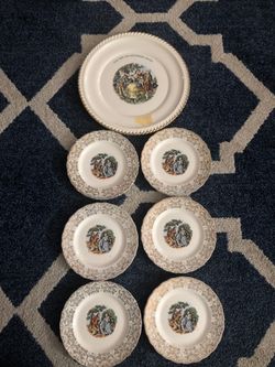 22 KT gold antique decorative plates