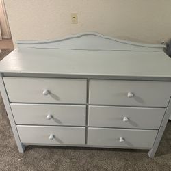 Fisher Price Children’s Wooden Dresser Gray 6 Drawers