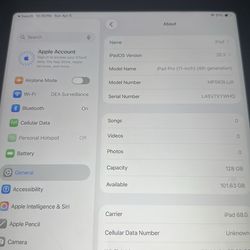 iPad Pro 11 inch (4th gen) 128gb. WiFi +  Cell. Cracked screen