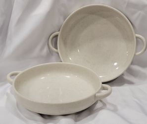Vtg Studio Nova Blue Linen Cream Soup Bowls  HR002