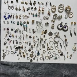 Huge Jewelry Lot Earrings Bundle 40+ Pairs Mixed Vintage Style