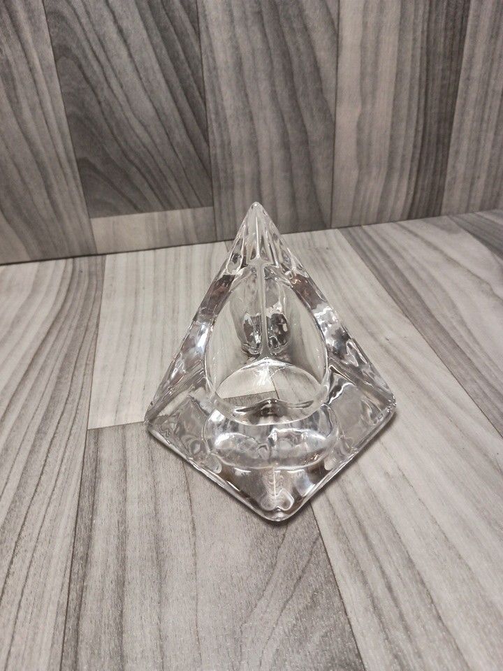  Nybro Art Glass Ice Pyramid Candle Holder By Tord Kjellstrom Sweden MCM