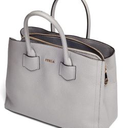 furla alba ladies large bag grey once leather tote 984364