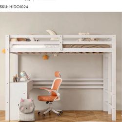 Kaynath Twin Loft Bed With Built-In-Desk & Cabinet (Delivery Available)