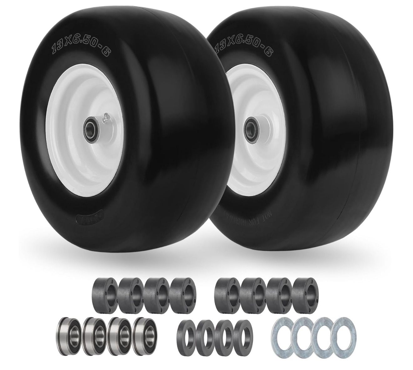 13x6.50-6 Flat Free Lawn Mower Tire and Wheel