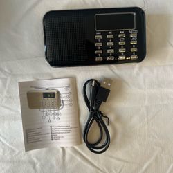 Mini Portable Multifunctional Digital MP3 Radio Speaker - Black - New In Box