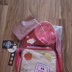Back Pack Plus Lunch Box And Pencil Pouch And Headphones Attached 