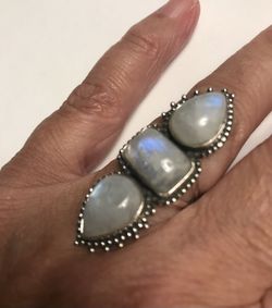 Moonstone 925 Sterling Silver Ring 