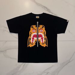A Bathing Ape BAPE Tiger Zip Tee Black Size Medium