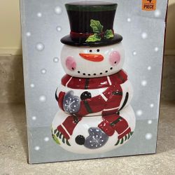 Ceramic snowman measuring cups set