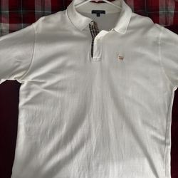 Burberry Polo white Large Fits medium