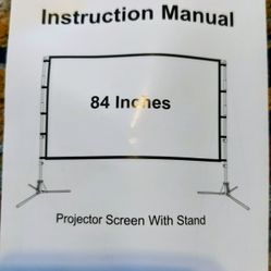 84" Projector Screen With A Stand