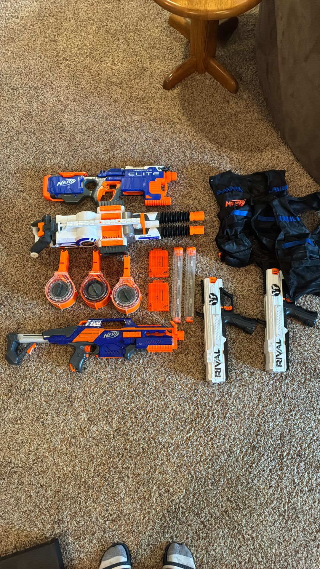 Nerf Lot Rhinofire Rapidstrike Hyperfire With Magazines