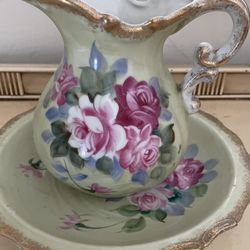 Vintage wash pitcher and bowl. 30.00