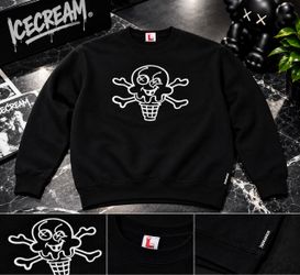Icecream Black Skull Logo Crewneck Sweatshirt