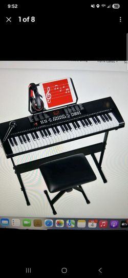 61-Key Electric Keyboard Piano for Beginners w/Headphones, and Microphone