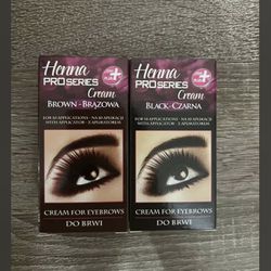 Henna Pro series Cream for Eyebrows Brown&Blak-10 APPLICATIONS with Applicator