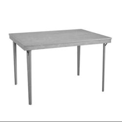 COSCO Gray Woodgrain Folding Dining Table – Seats 4 – Solid Wood & Foldable