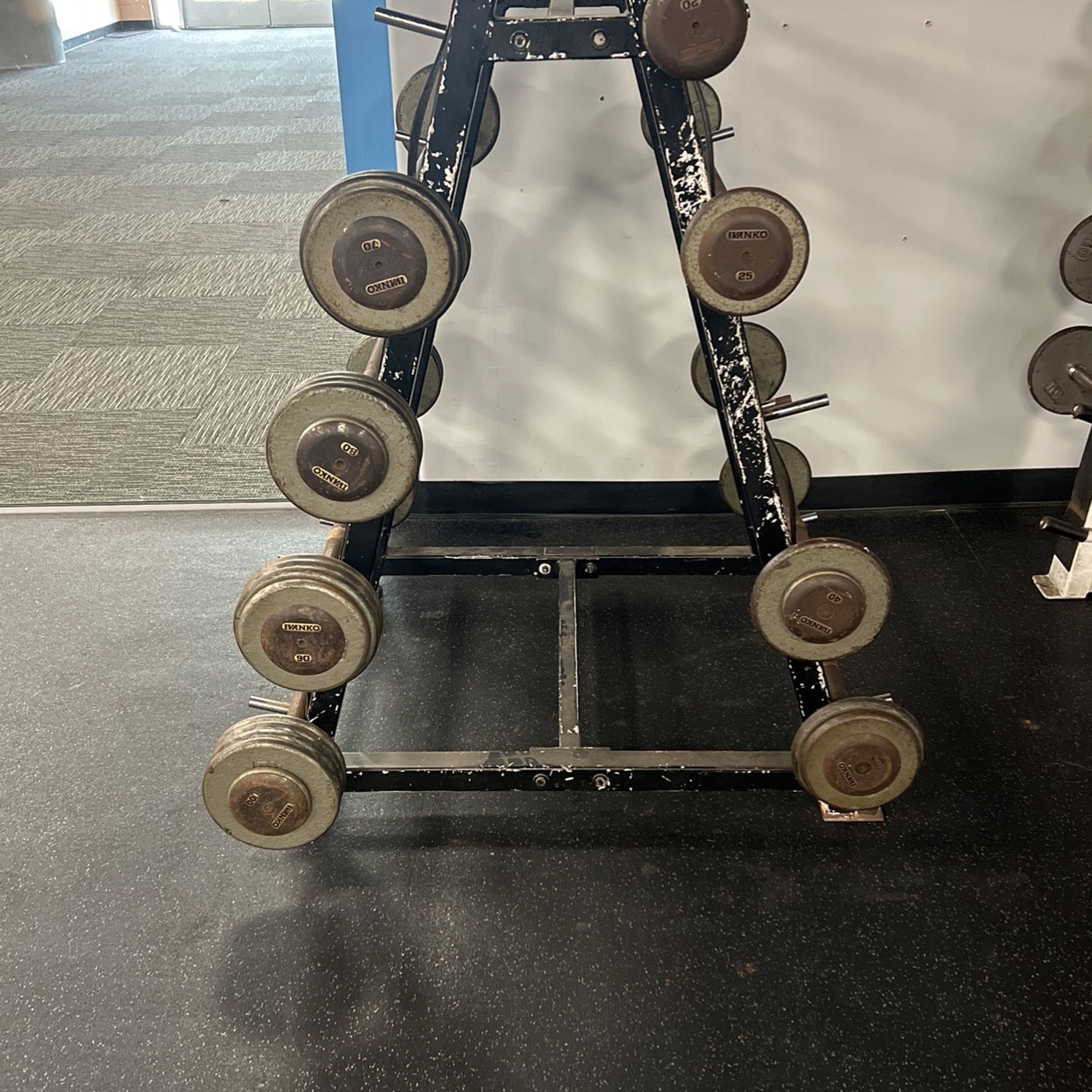 Ivanko Fixed Barbells Set With Rack