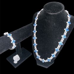 Silver & Blue Stone Jewelry Set