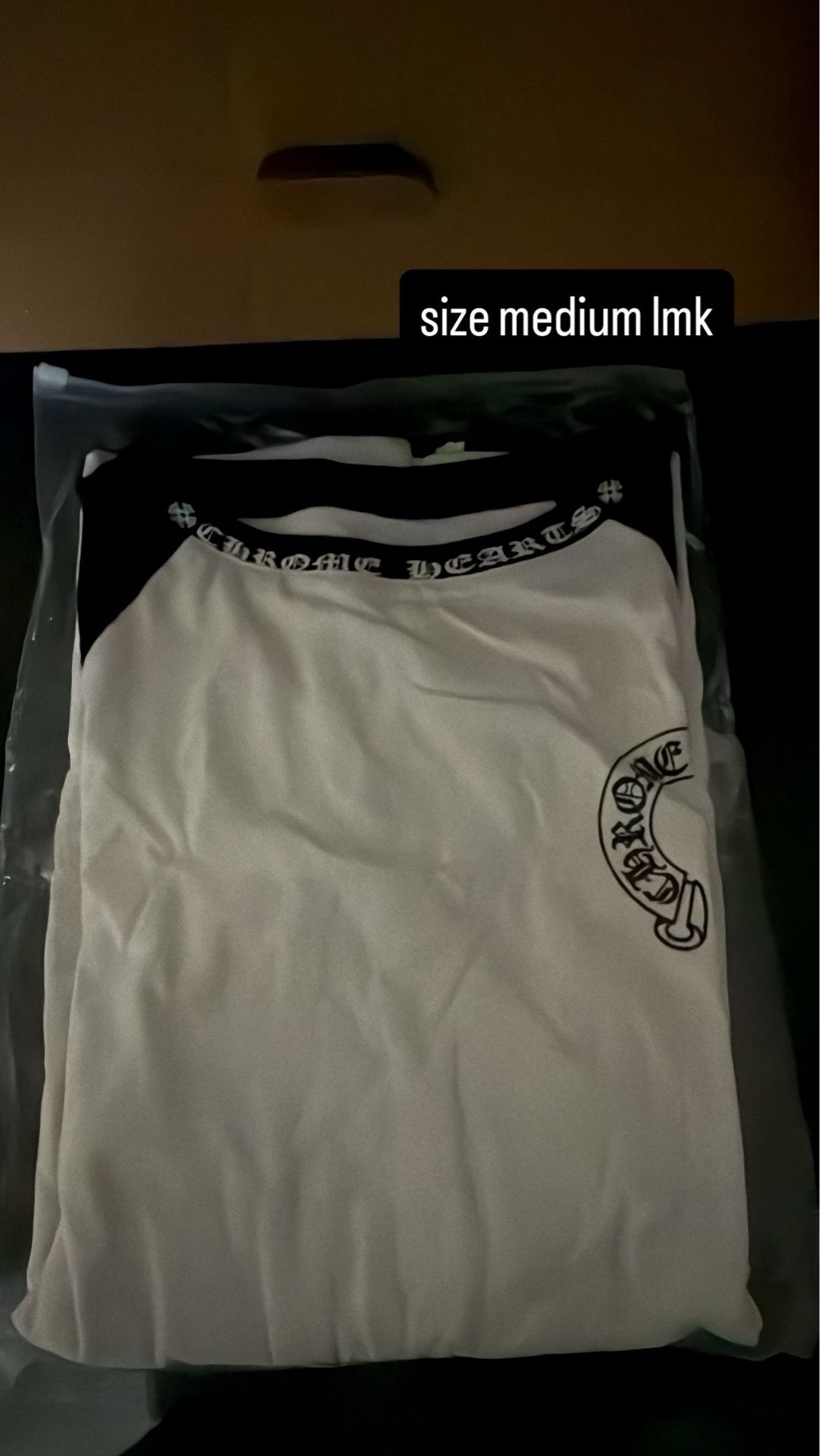 white and black chrome heart long sleeve
