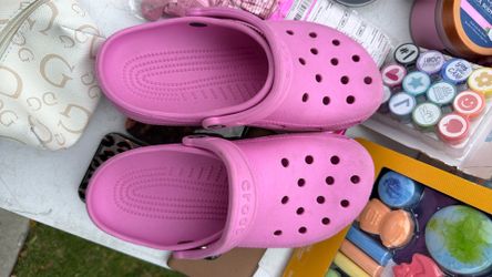 Pink crocs