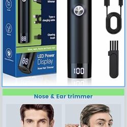 Ear and Nose Hair Trimmer for Men Women, 2026 Professional Painless USB Rechargeable Eyebrow & Facial Hair Trimmer, 13,000 RPM Precision Tool with Pow