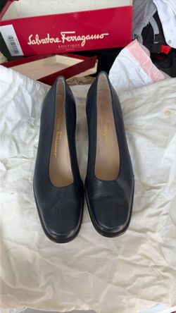 Salvatore Ferragamo Creamy Pebble Calf Heels
