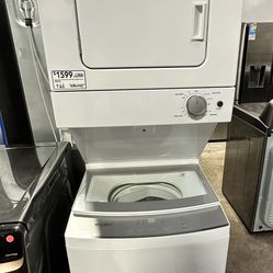 New Whirlpool - 1.6 Cu. Ft. Top Load Washer and 3.4 Cu. Ft. Electric Dryer with Smooth Wave Stainless Steel Wash Basket - White
