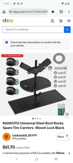 Roof Mount Spare Tire Carrier