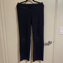 Lands End Womens Flared Yoga Leggings Size Small Dark Blue Side Zip Pocket