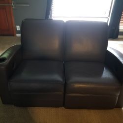 Italian Leather Recliner Love Seat