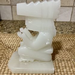 One Vintage Carved Marble Bookend  