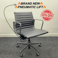 🔥100% AUTHENTIC🔥BRAND NEW HERMAN MILLER EAMES ALUMINUM GROUP MANAGEMENT CHAIR! PNEUMATIC LIFT! MANY AVAILABLE! 🔥BLACK LEATHER🔥