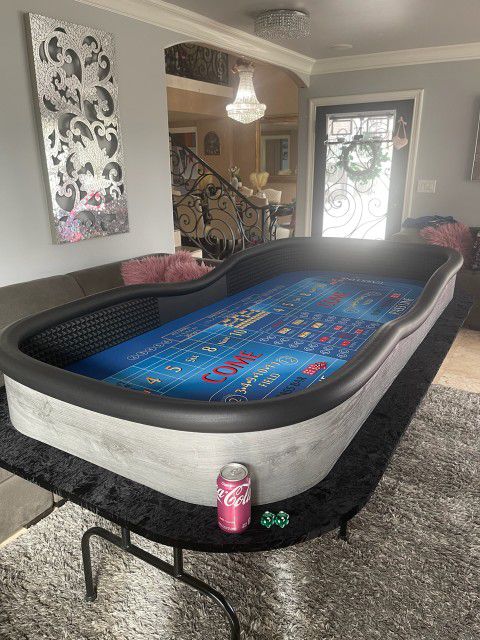Custom Craps Table and 3 Cases Of Clay Chips