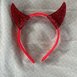 Silk Devil Horns Headband 