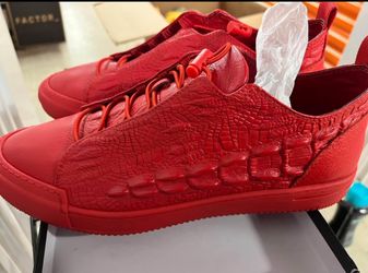Designer Red High Top Casual Shoes Men Hip Hop High Quality Leather Sneakers Street Elastic Band Cro