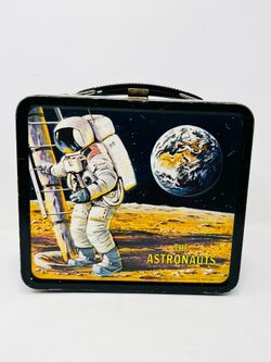 Vintage Metal Aladdin 1969 “The Astronauts” Lunchbox With Thermos