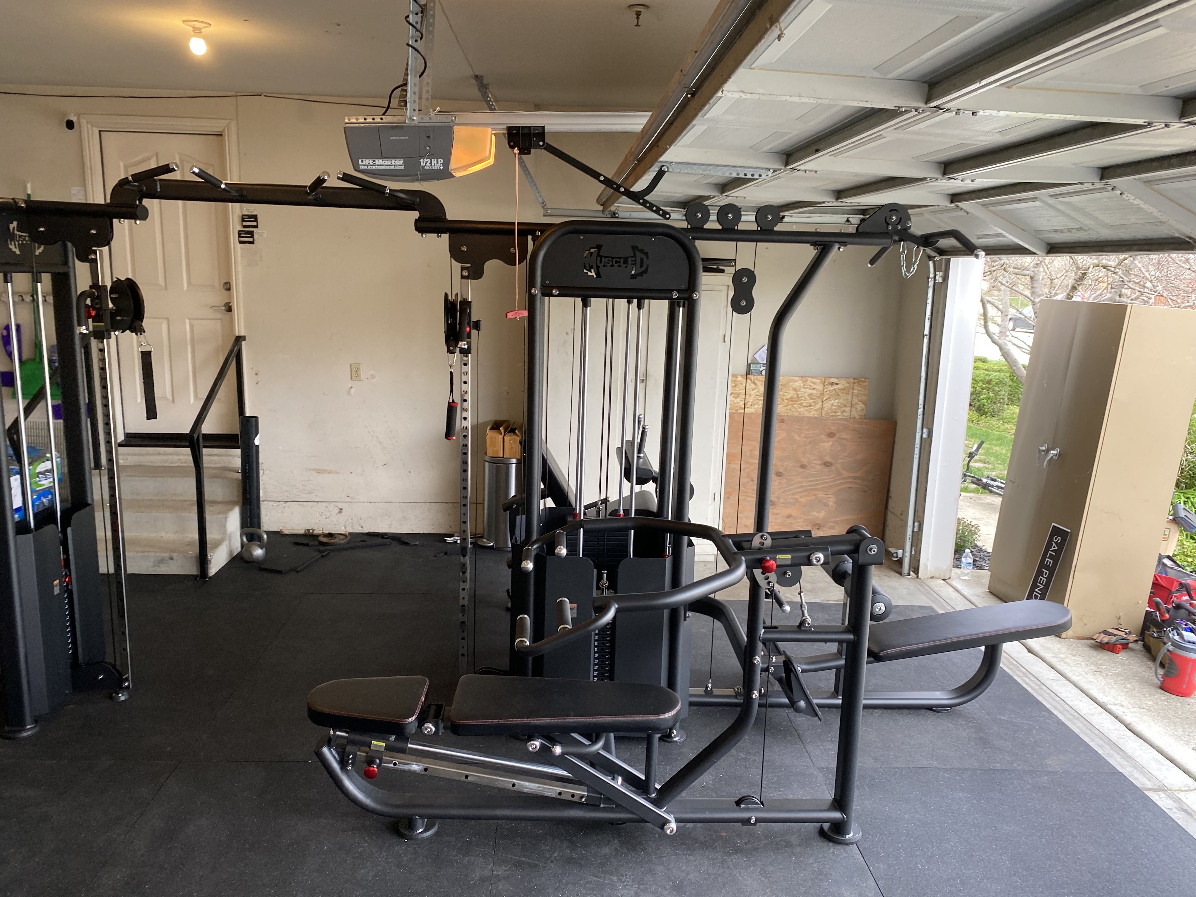 ! GYm/Home GYm-5 Stack Megatron Compact Multi-Gym - Lat Pull, Low Row, Bench Press, Lat Pull, Leg Ext / Curl